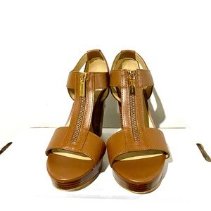 Michael Kors Berkley Mid Platform T-Strap Sandals